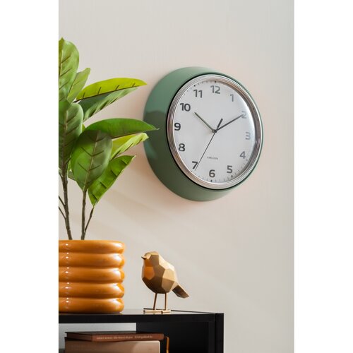 Karlsson 6006GR design falióra, zöld, átmérő 34 cm