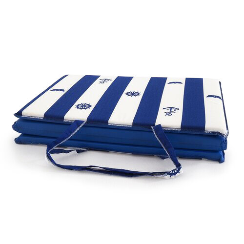 B.E.S. Petrovice Ležalnik za plažo, modro-belečrte z natisnjenim motivom