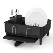 Simplehuman Odkapávač na nádobje Compact, jeklo,plastika, FPP, črna