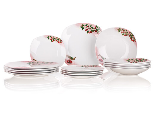 BANQUET Square Cherry 18-częściowy zestaw jadalny