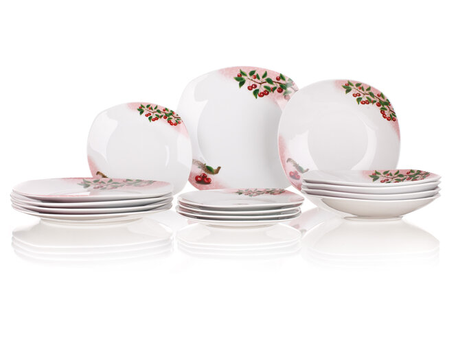 BANQUET Square Cherry 18-częściowy zestaw jadalny