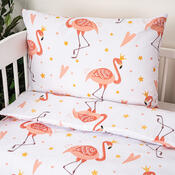 4Home Baumwollbettwäsche Flamingo für Kinder, 100 x 135 cm, 40 x 60 cm