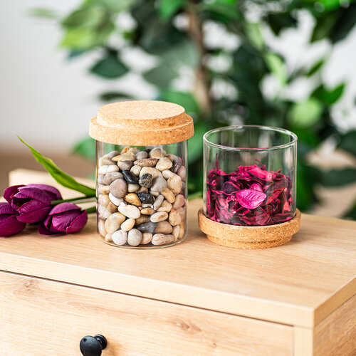 4Home Vorratsdose aus Glas mit Deckel Cork, 450 ml