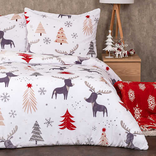 4Home Мікрофланелева постільна білизна Cuter  reindee, 140 x 220 см, 70 x 90 см