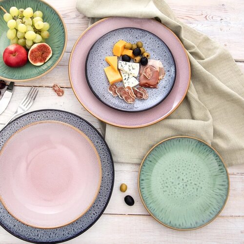 Orion Dessertteller-Set aus Keramik Glaze grün 20,5 cm, 6 Stück
