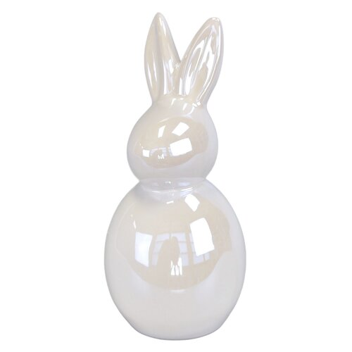 Velikonoční dekorace Bílý zajíc, keramika, 7,5 x 17,5 x 7,5 cm