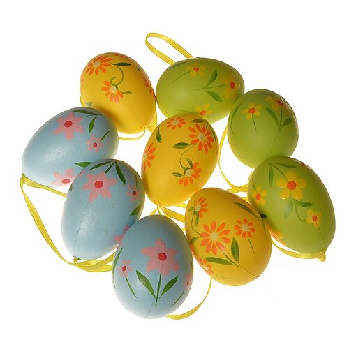 Külső függő tojáskészlet, magasság 5 cm,  9 dbcsomagban, vegyes színek