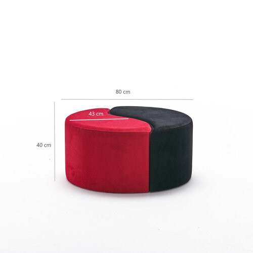 Taburette Alis Pouf roșu și negru