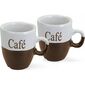 Set Steingutbecher Café 150 ml, dunkelbraun , 2 Stück