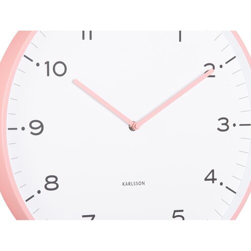 Karlsson 6011PI designové nástěnné hodiny růžová, pr. 40 cm