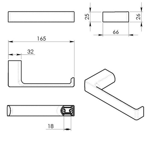 GEDY PI2487 Pirenei Toilettenpapierhalter ohne Abdeckung, goldfarben
