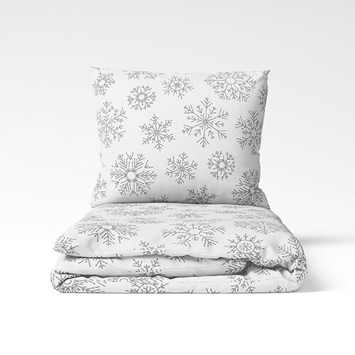 Karácsonyi pamut ágynemény Hópelyhek , 140 x 200 cm, 70 x 90 cm