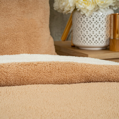 4Home Bettwäsche Teddy Lammfelloptik, Beige, 140 x 200 cm, 70 x 90 cm