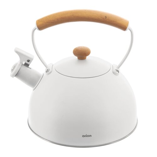 Orion Edelstahl-Teekanne mit Pfeife WHITELINE,  2,9 l