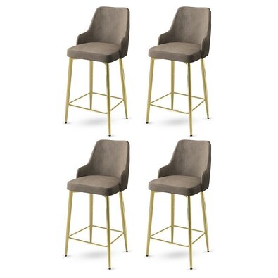 Barstuhl-Set Enox Cappuccino und Gold, 4 Stück
