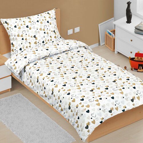 Bellatex Бавовняна постільна білизна Junior  Серце, 140 х 200 см, 70 х 90 см