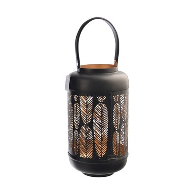 InDecor Sfeșnic metalic Leaf negru, 19 x 19 x 38cm