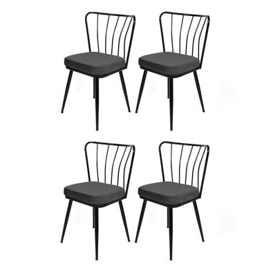 Sada jídelních židlí Yildiz Anthracite and Black, 4 ks