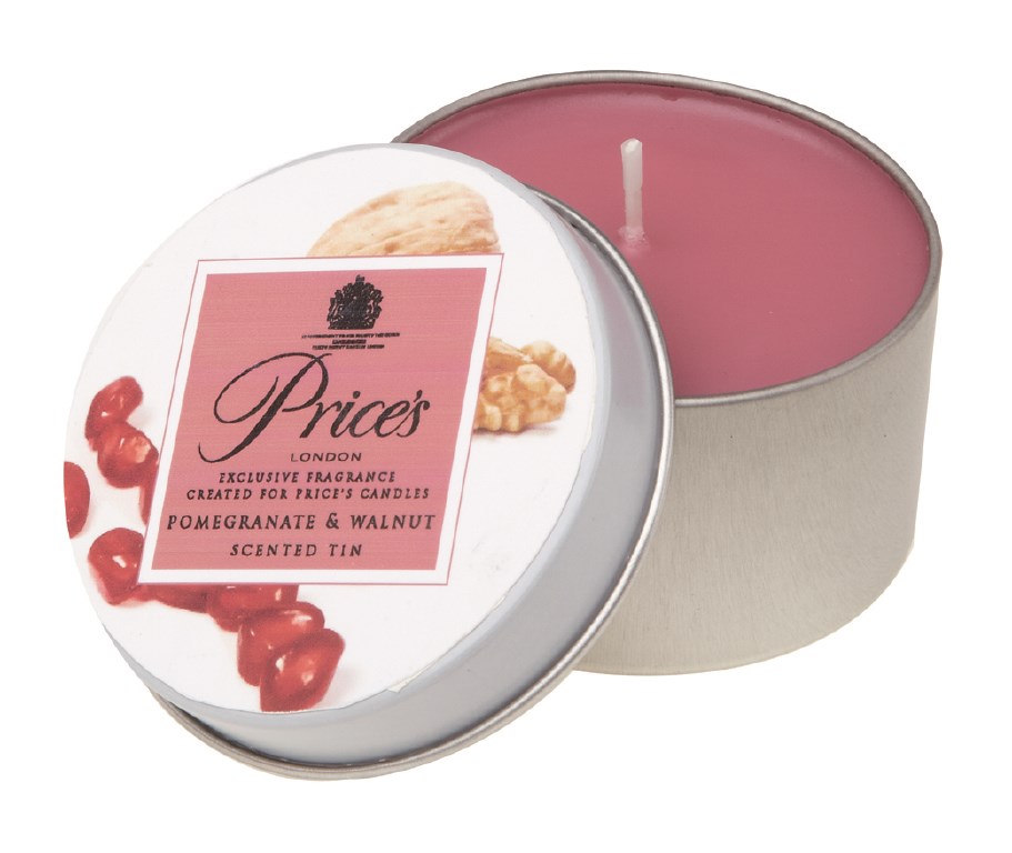 Price´s vonná sviečka v plechu Granátové jablko a orech 3 ks