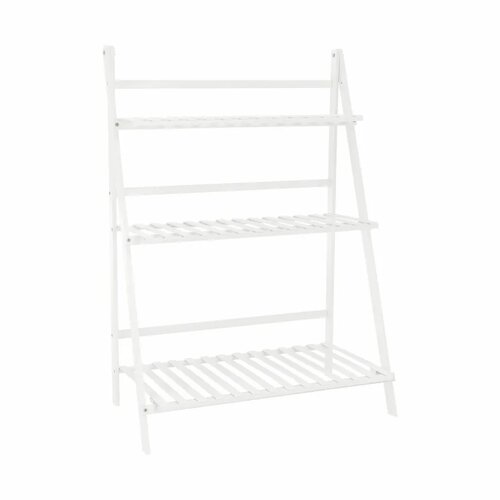 Suport de flori din bambus Nepel Tip 1 alb , 70 x40 x 96 cm