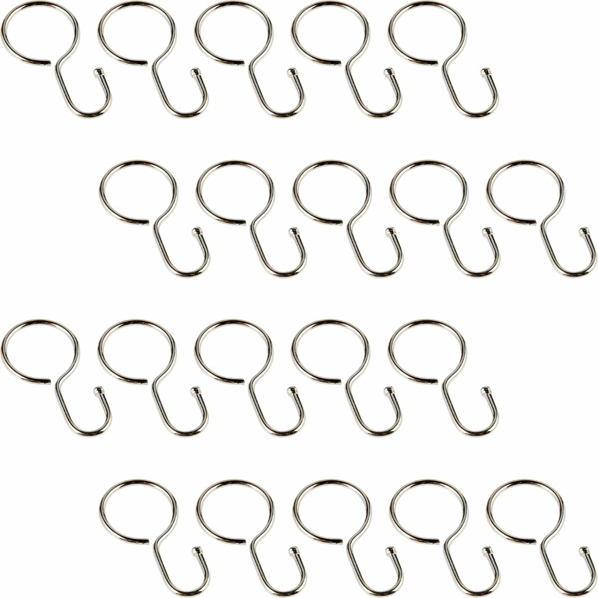 Fotografie Gardinia Háčky k napínacímu lanku nikl, pr. 2 cm, 20 ks,