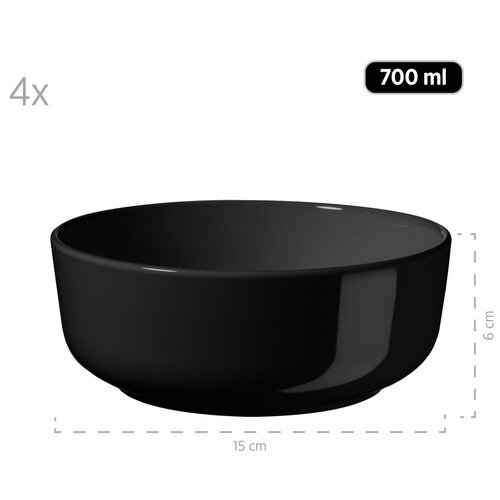 Mäser 16-częściowy zestaw do jadalni  ALENIA, czarny