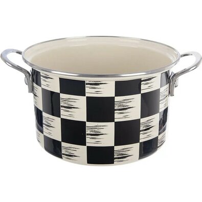 Orion Smaltovaný hrniec Šachovnica Lem, 3 l, pr. 20 cm