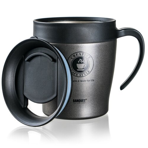 Banquet termohrnek potovalni TAZZA 330 ml,antracit