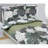 Bellatex Baumwollbettwäsche Blume khaki grün, 140 x 200 cm, 70 x 90 cm