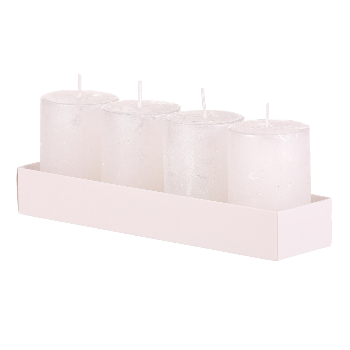 Adventi gyertya készlet fehér, 4 db, paraffin, 8 cm