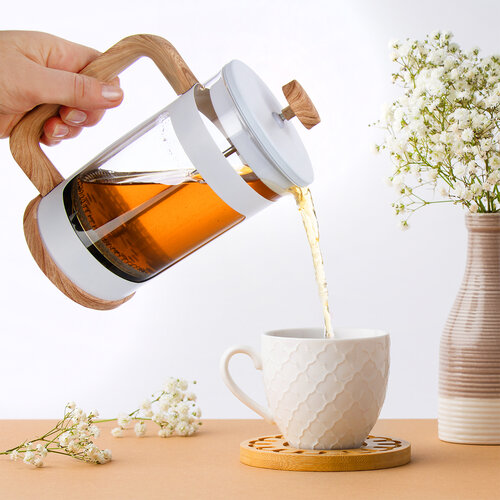 Orion Sklenená kanvica/french press Whiteline 0,65l
