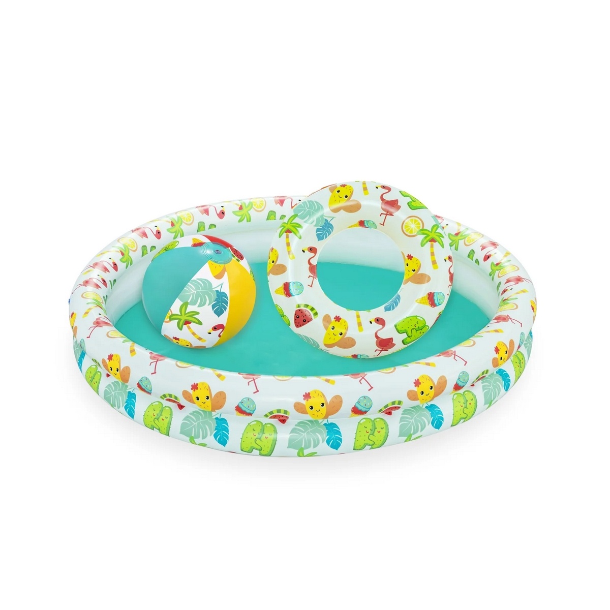 Bestway Nafukovací SET - bazén 122 cm, plavecký kruh 46 cm, lopta 27 cm