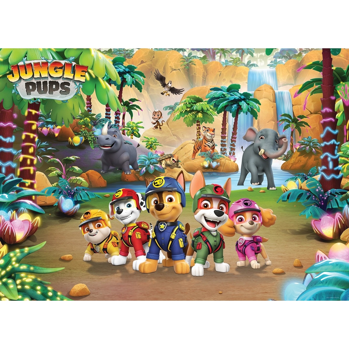 Fotografie Dětská fototapeta Paw Patrol Jungle Pups 252 x 182 cm, 4 díly