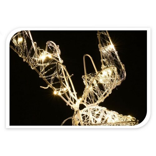 Druciana dekoracja świąteczna Reindeer srebrny, 80 LED