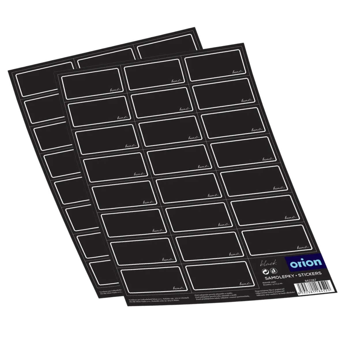 Orion Zestaw naklejek na przyprawy BLACK 2 x 23 szt.
