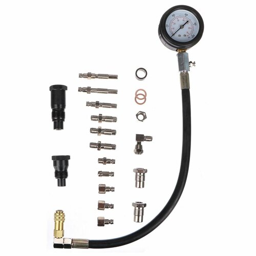 Set testare Sixtol a presiunii cilindrilor motoare MECHANIC ENGINE TESTER 21, 0-70 bar, 21 buc