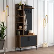 Viyana Walnut and, Anthracite faliakasztó  cipőtartóval és polcokkal
