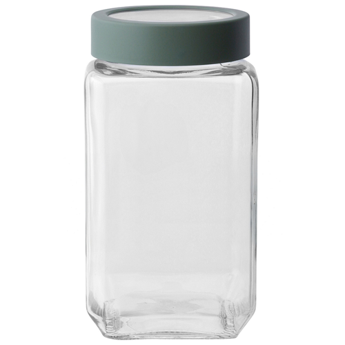 Altom Borcan pătrat din sticlă cu capac 1 l, verde