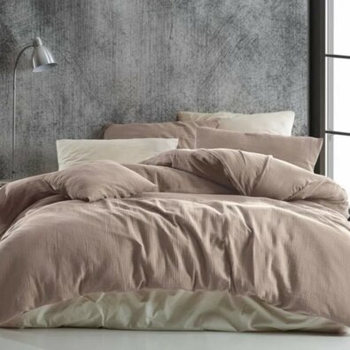 Kvalitex Muslin posteljnina bež, 220 x 200 cm, 2kos 70 x 90 cm