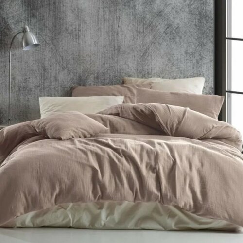 Kvalitex Muslin posteljnina bež, 220 x 200 cm, 2kos 70 x 90 cm