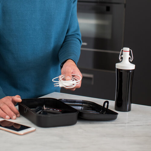 Koziol Box mit Trennwand PASCAL, schwarz