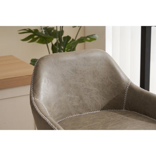 Scaun de bar din piele ecologică B-716 GREY3, gri