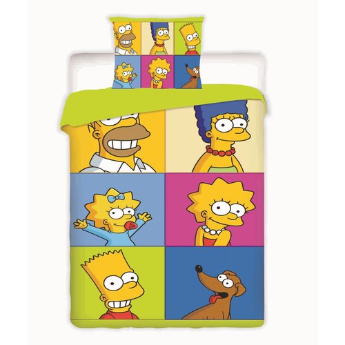 Detské bavlnené obliečky The Simpsons Square, 140 x 200 cm, 70 x 90 cm