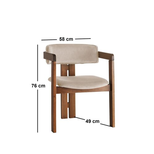 Esszimmerstuhl CO Beige and Walnut