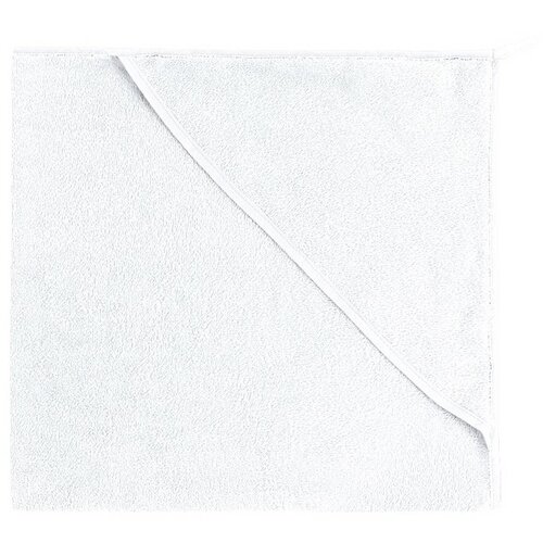 Ręcznik kąpielowy dla bobasów z kapturkiem biały, 80 x 80 cm