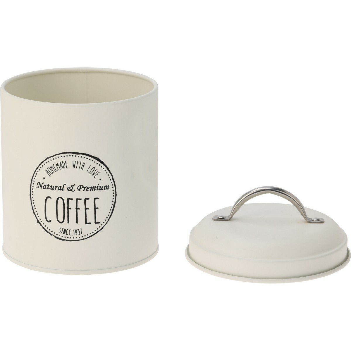 Excellent Houseware Vorratsdosen-Set aus Blech, 11 x 16 cm, 3 St., Creme | 4Home