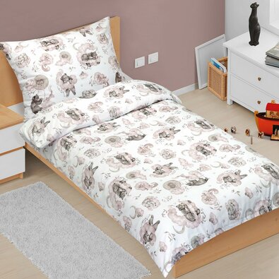 Bellatex Бавовняна постільна білизна Junior  Сплячий ведмедик, 140 х 200 см, 70 х 90 см