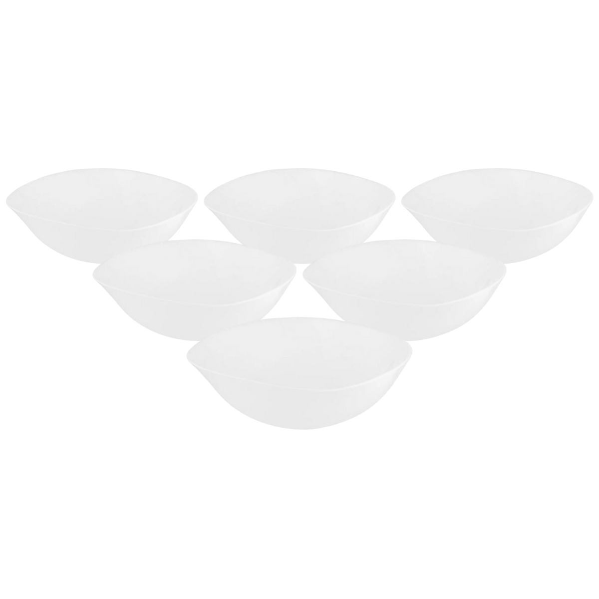 Altom Zestaw opalowych szklanych misek White harmony 16 cm, 6 szt.