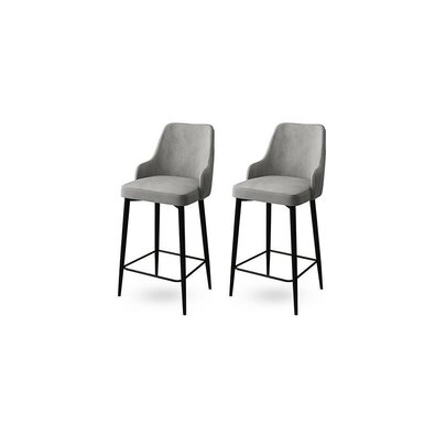 Barstuhl-Set Enox Grey and Black, 2 Stück