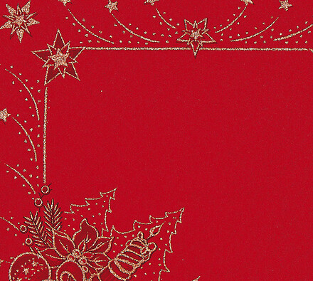 Vánoční ubrus s potiskem, červená, 42 x 85 cm